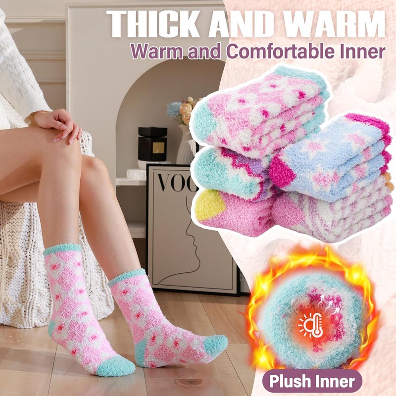 ANTSANG Womens Fuzzy Socks Fluffy Slipper Cozy Cabin Winter Soft Fleece Warm Comfy Thick Christmas Gift Socks - Image 4